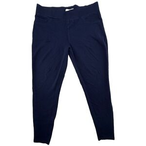 Matty M Womens Pull On Pants Navy Blue Stretch Slim Fit Ankle Size M
